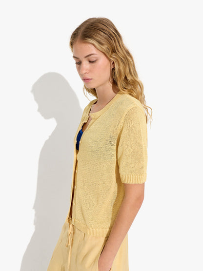 Short-Sleeve Knit Cardigan
