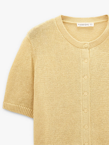 Short-Sleeve Knit Cardigan
