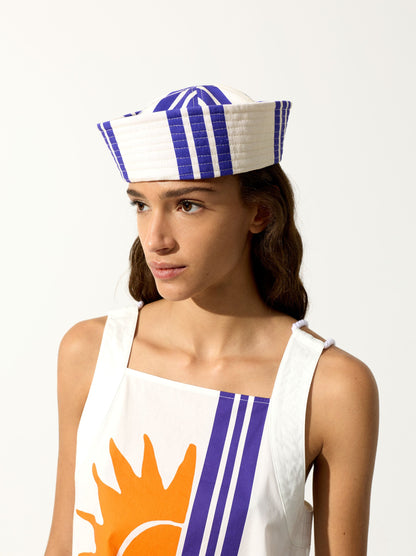 Pillbox Hat With Stripes