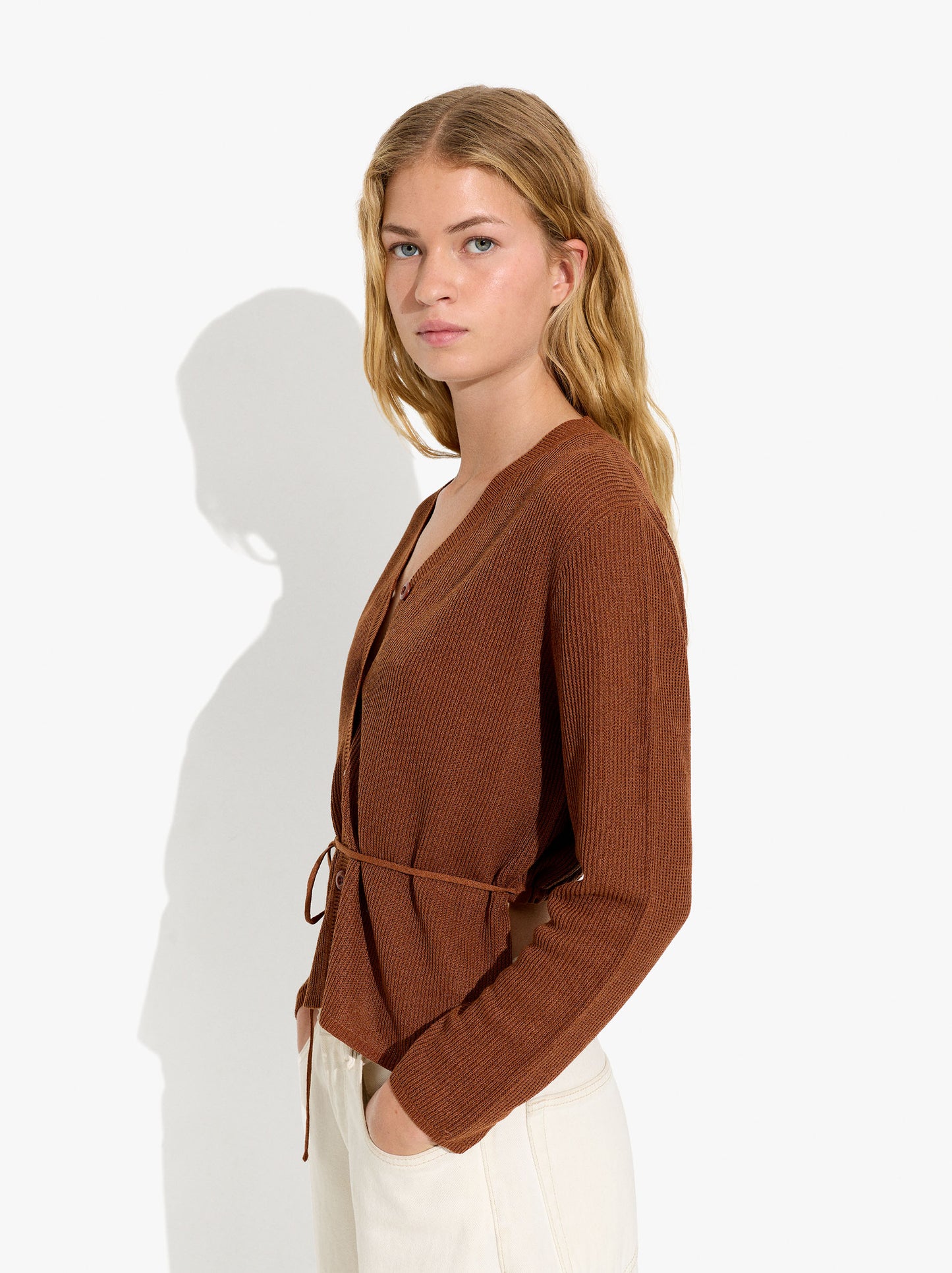 Knit Cardigan With Adjustable Drawstring