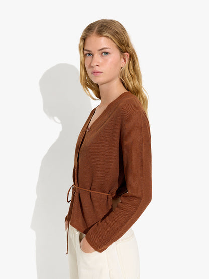 Knit Cardigan With Adjustable Drawstring