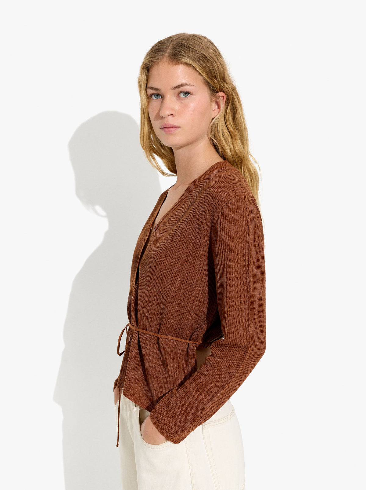 Knit Cardigan With Adjustable Drawstring
