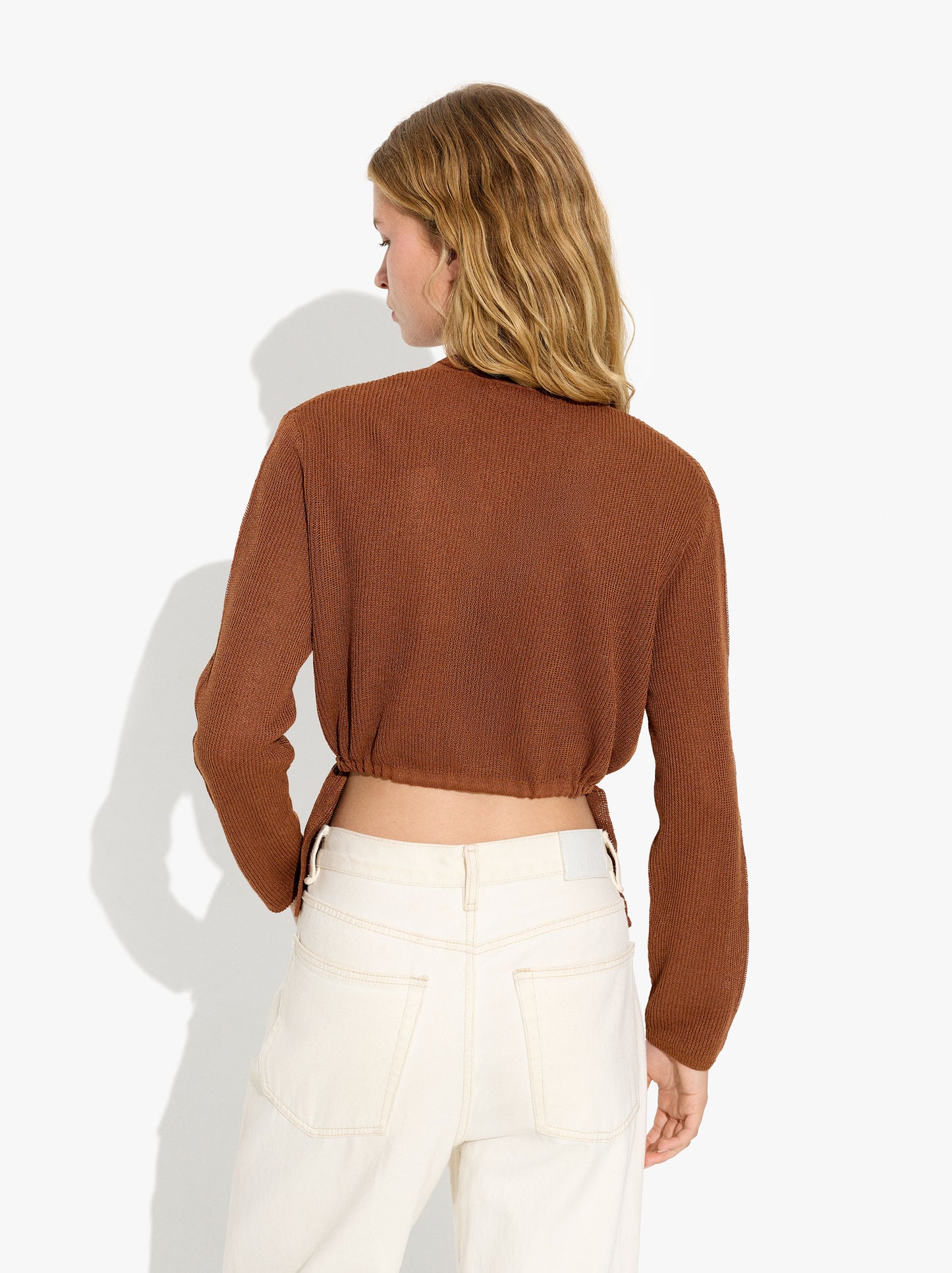 Knit Cardigan With Adjustable Drawstring