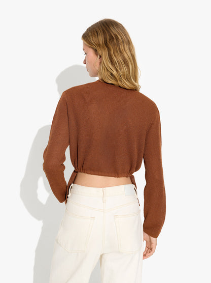 Knit Cardigan With Adjustable Drawstring