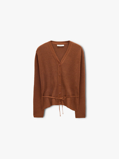 Knit Cardigan With Adjustable Drawstring