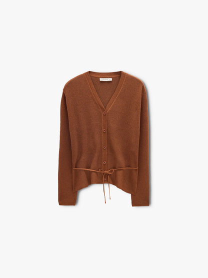 Knit Cardigan With Adjustable Drawstring