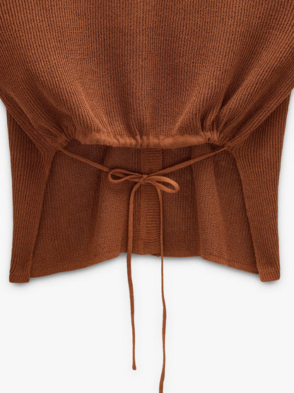 Knit Cardigan With Adjustable Drawstring