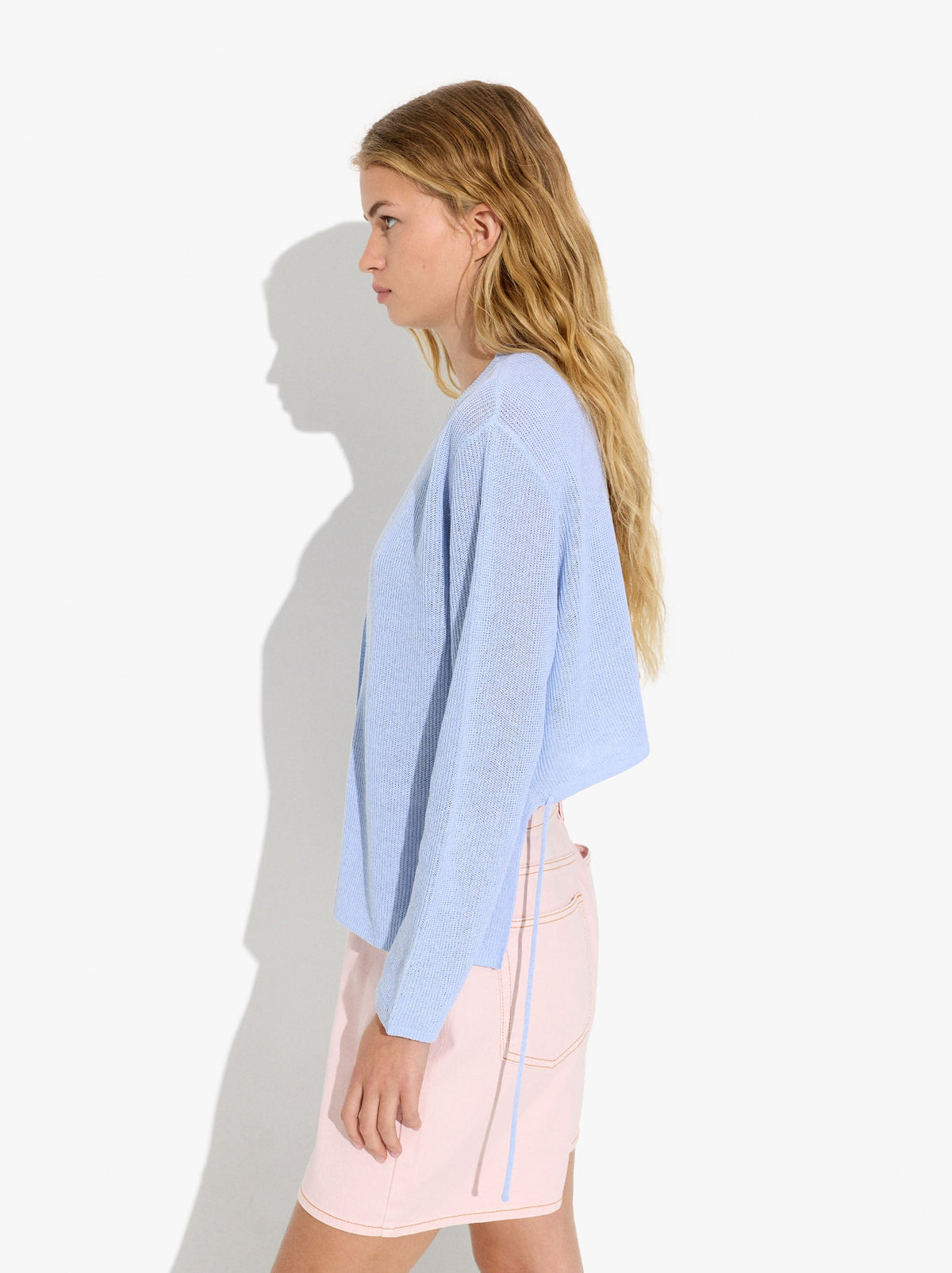 Knit Cardigan With Adjustable Drawstring