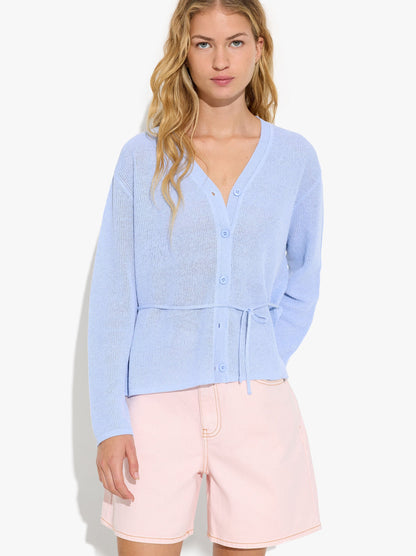 Knit Cardigan With Adjustable Drawstring