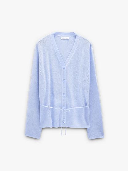 Knit Cardigan With Adjustable Drawstring