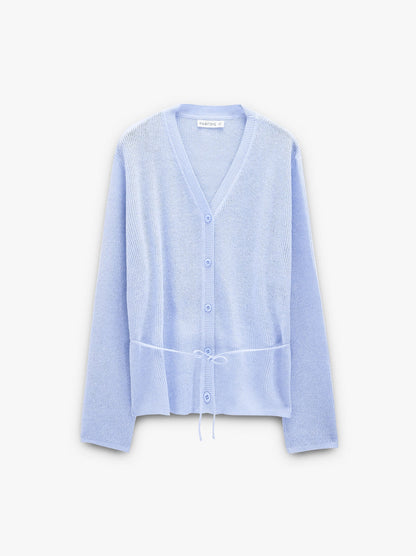 Knit Cardigan With Adjustable Drawstring