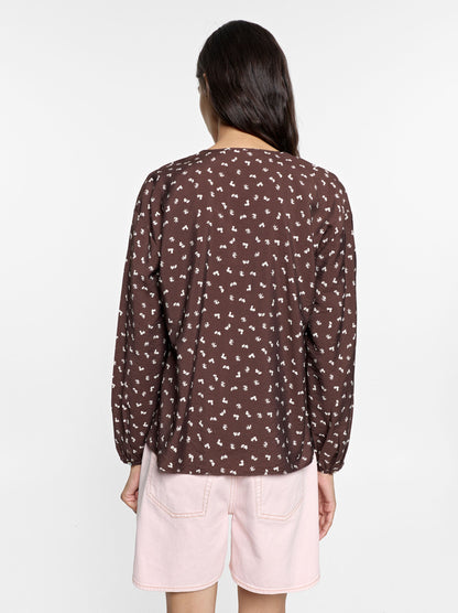 Floral Printed Shirt With Integrated Scarf