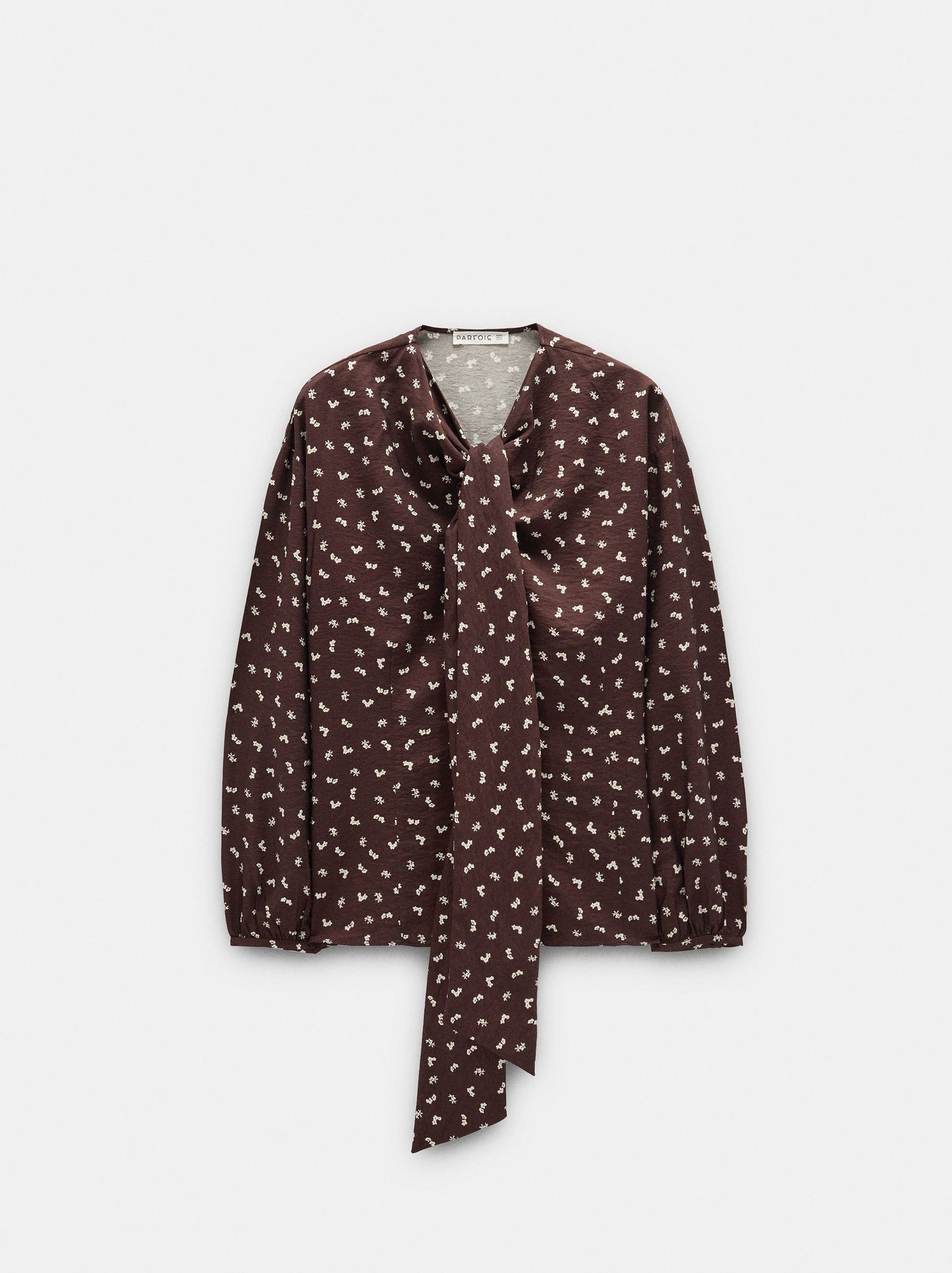 Floral Printed Shirt With Integrated Scarf