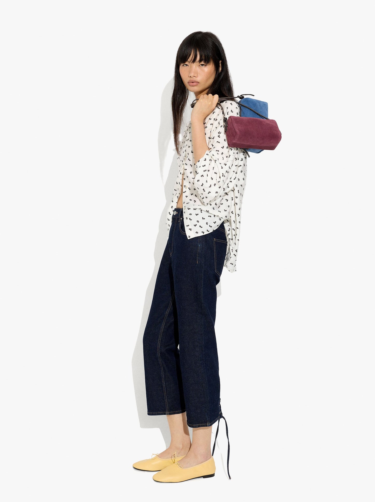Floral Printed Shirt With Mandarin Collar