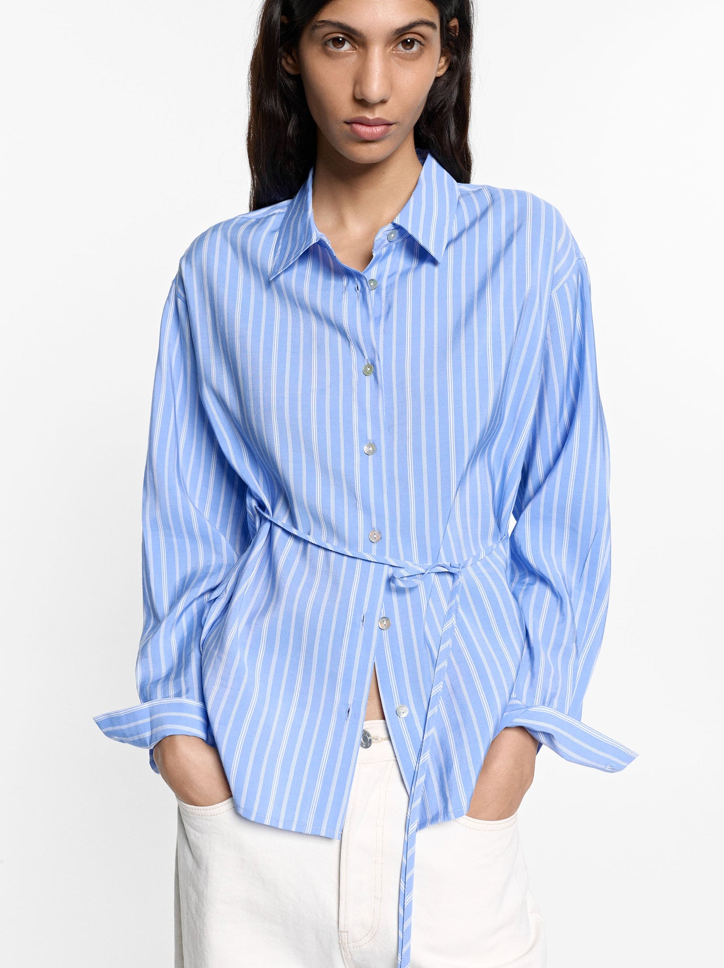 Striped Shirt With An Adjustable Strap