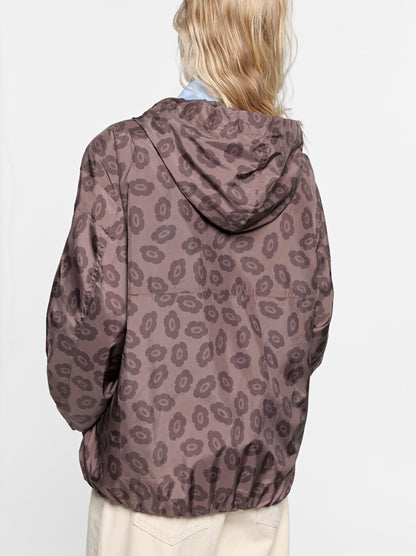Floral Printed Jacket With Hood