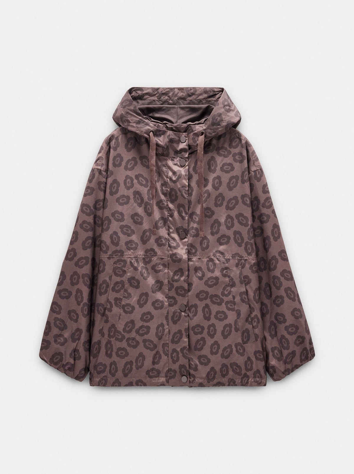 Floral Printed Jacket With Hood