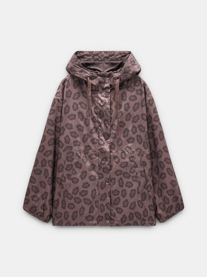 Floral Printed Jacket With Hood