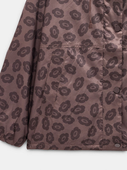 Floral Printed Jacket With Hood