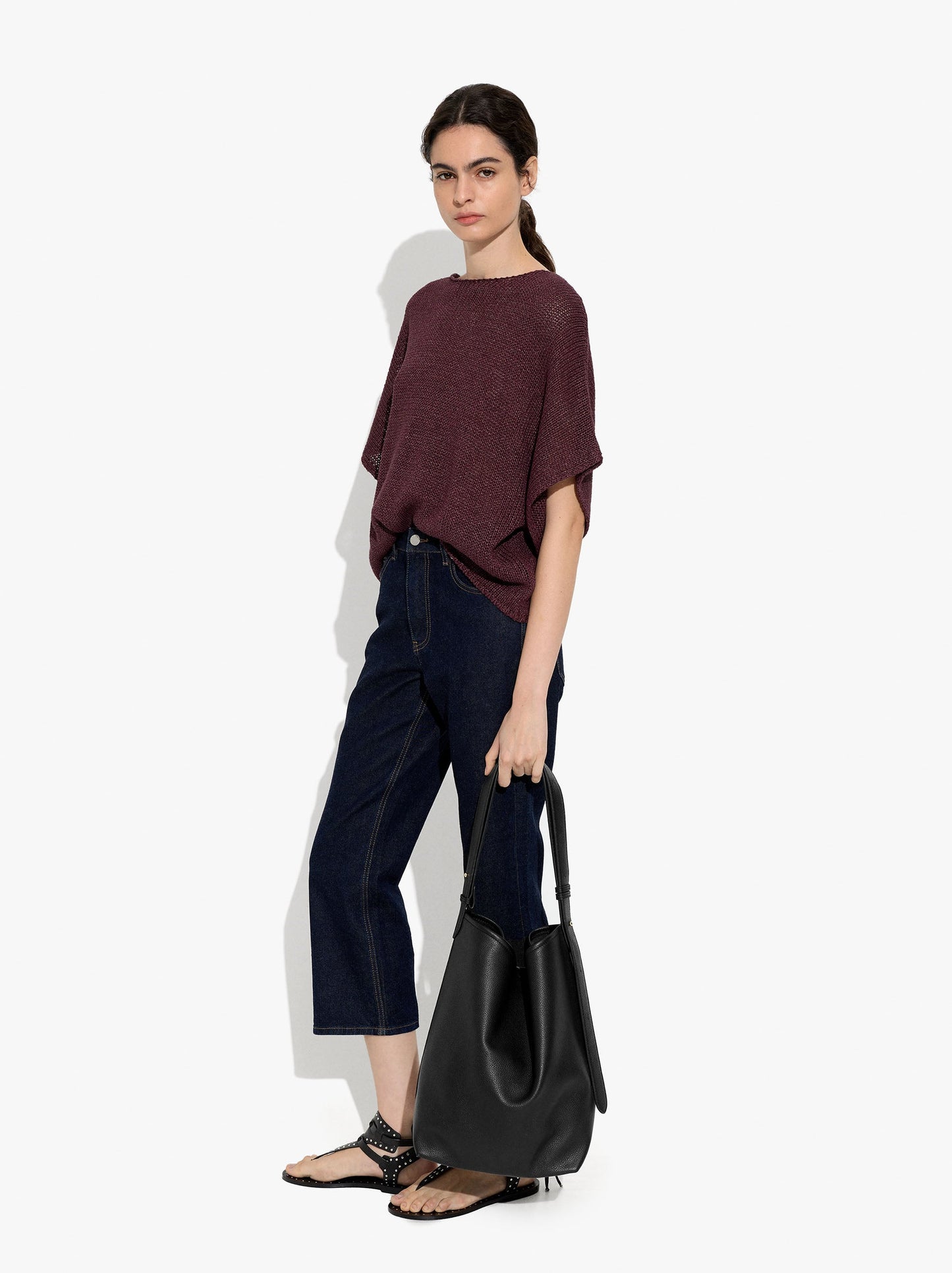 Shoulder Bag With Leather Texture