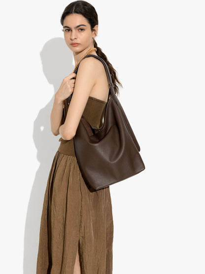 Shoulder Bag With Leather Texture