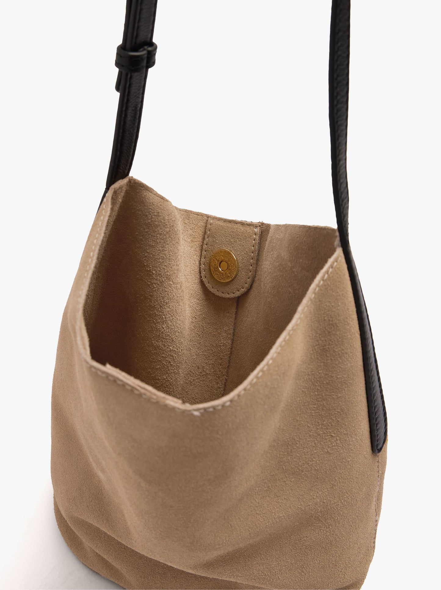 Leather Bucket Bag With Inner Pouch S