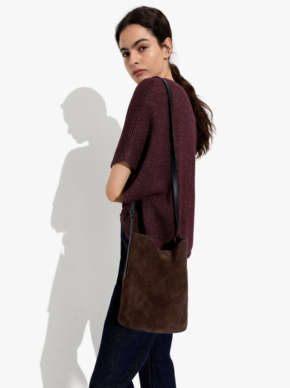 Leather Bucket Bag With Inner Pouch S