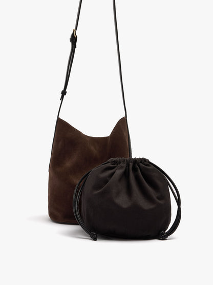 Leather Bucket Bag With Inner Pouch S