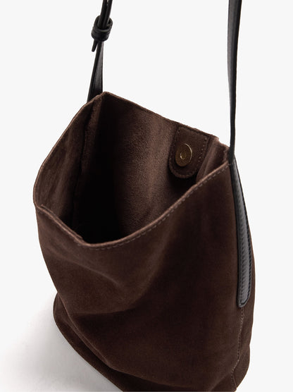 Leather Bucket Bag With Inner Pouch S