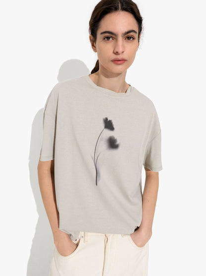 Cotton T-Shirt With Floral Printed