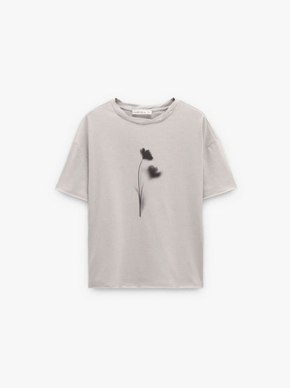 Cotton T-Shirt With Floral Printed