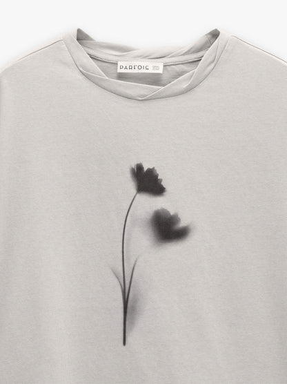 Cotton T-Shirt With Floral Printed
