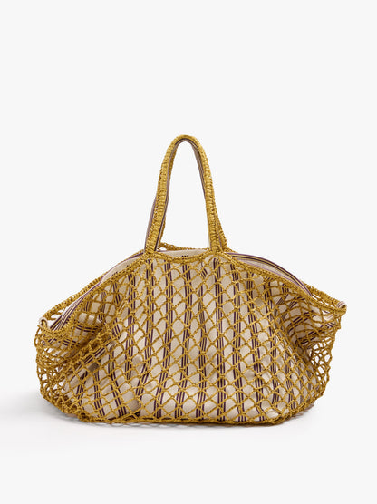 Shopper Bag In Mesh With Removable Bag With Stripes
