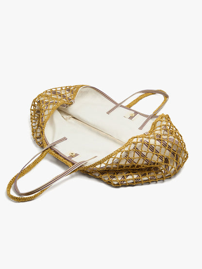 Shopper Bag In Mesh With Removable Bag With Stripes