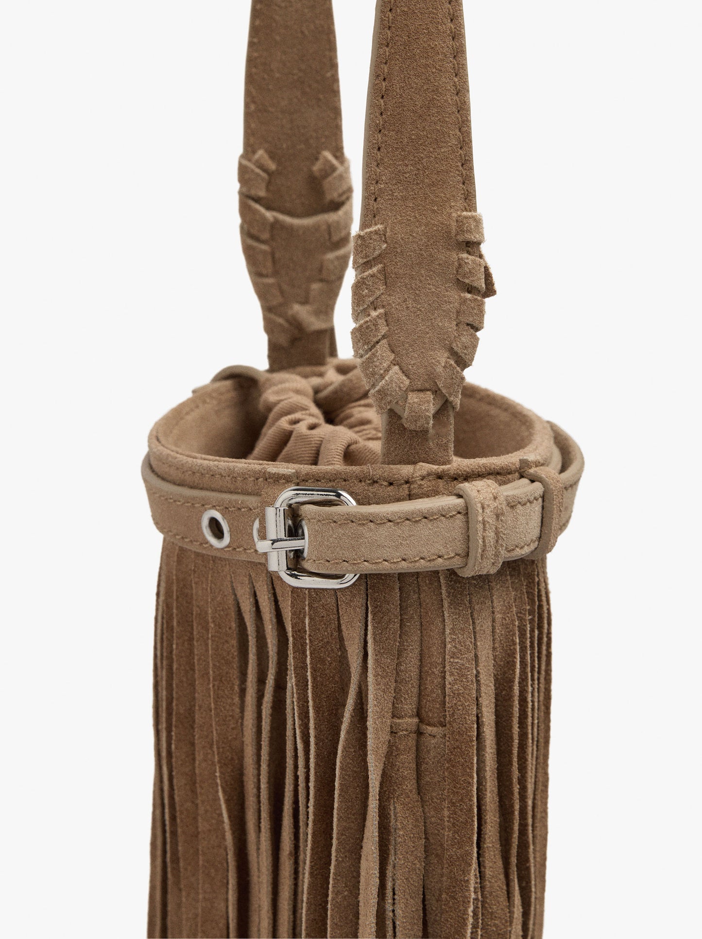 Leather Crossbody Bag With Long Fringes