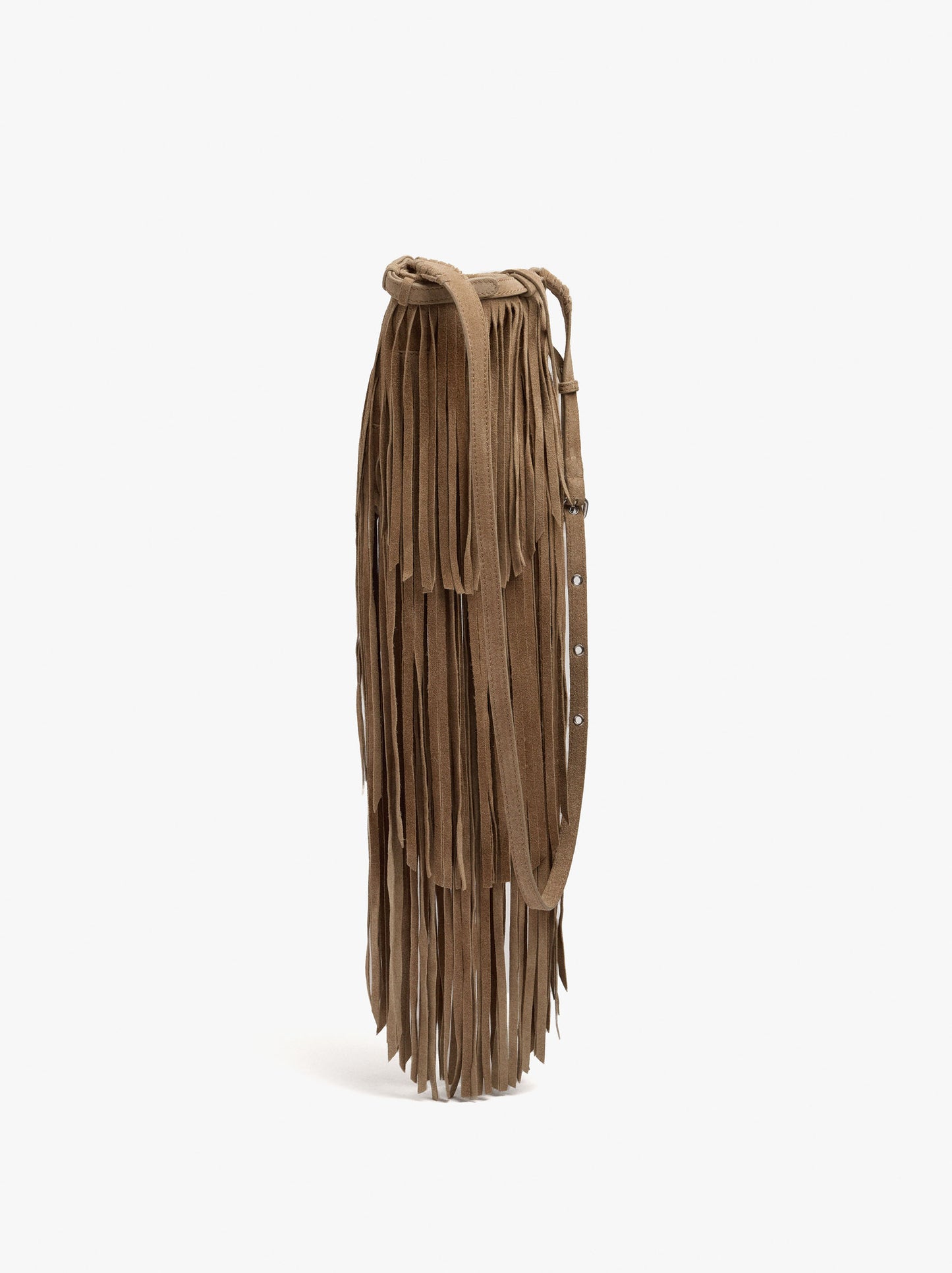 Leather Crossbody Bag With Long Fringes