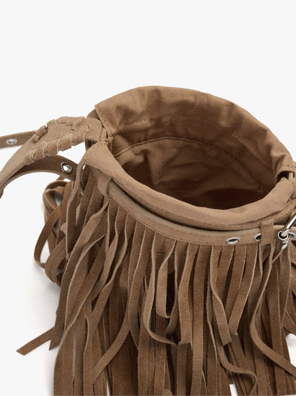 Leather Crossbody Bag With Long Fringes
