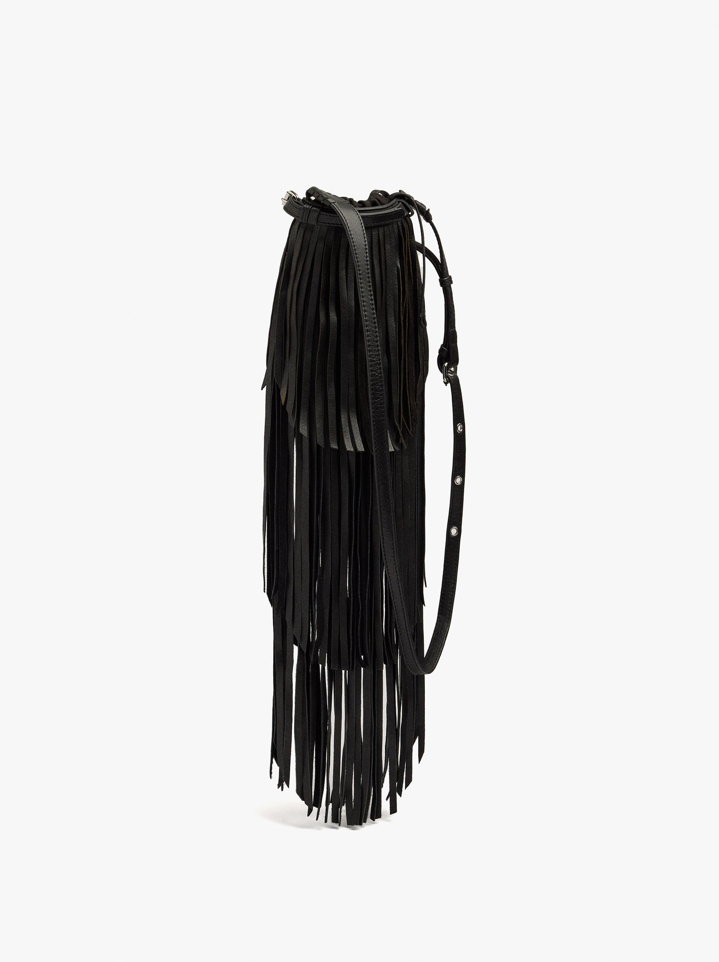 Leather Crossbody Bag With Long Fringes