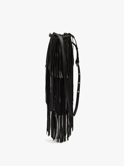 Leather Crossbody Bag With Long Fringes