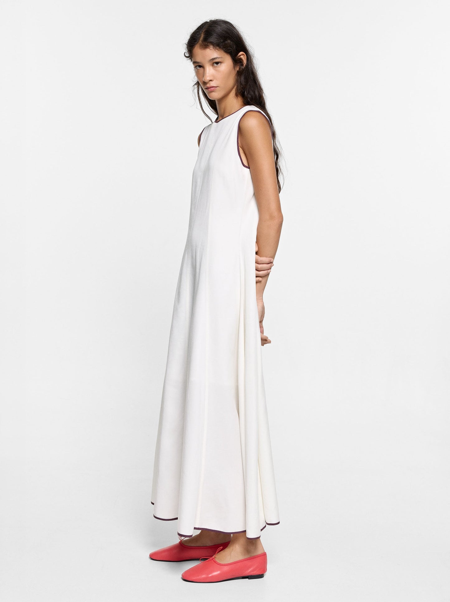 Dress With Contrast Edges 100% Lyocell