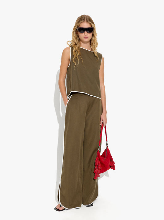 Trousers With Contrast Edges 100% Lyocell