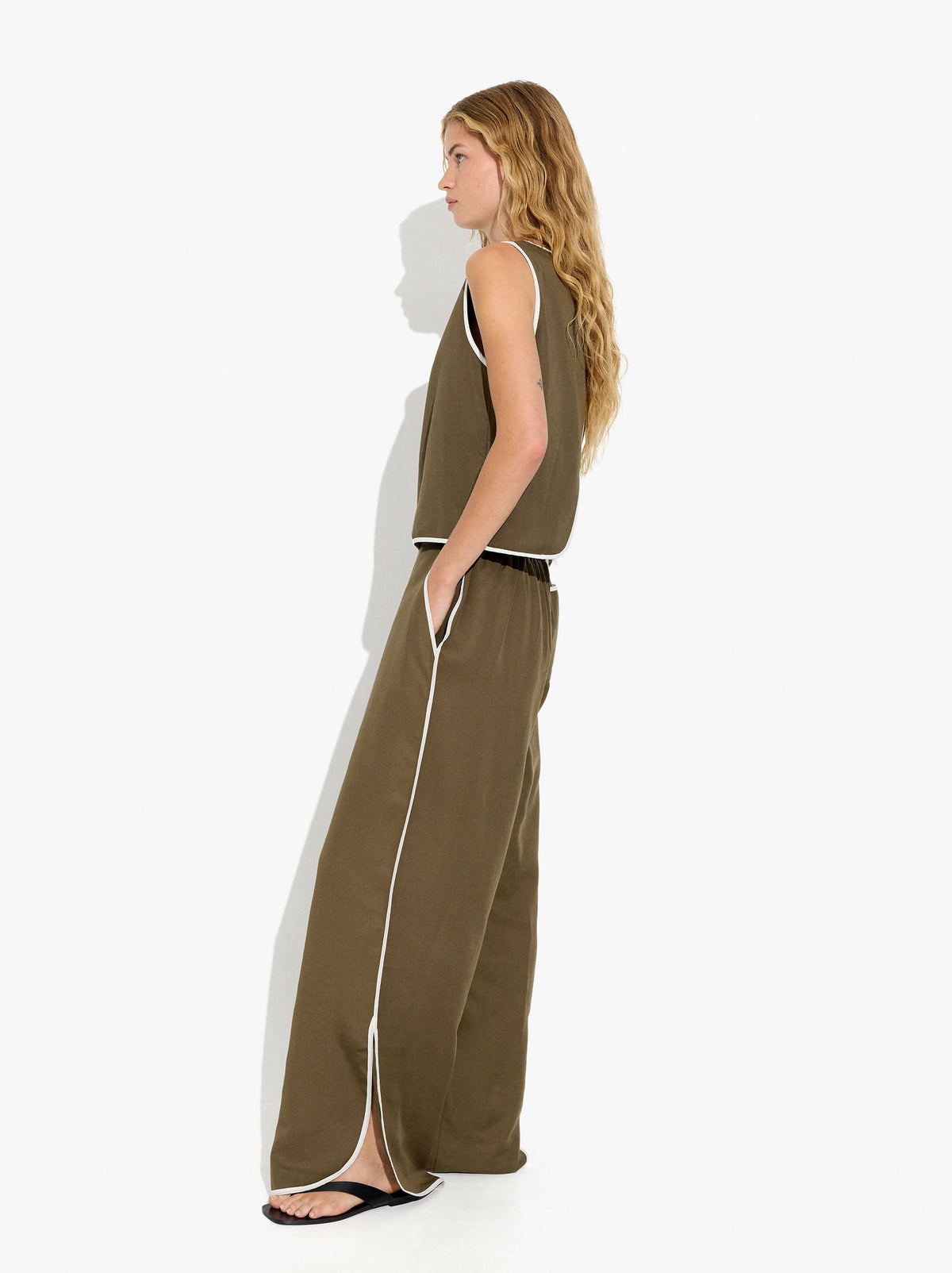 Trousers With Contrast Edges 100% Lyocell