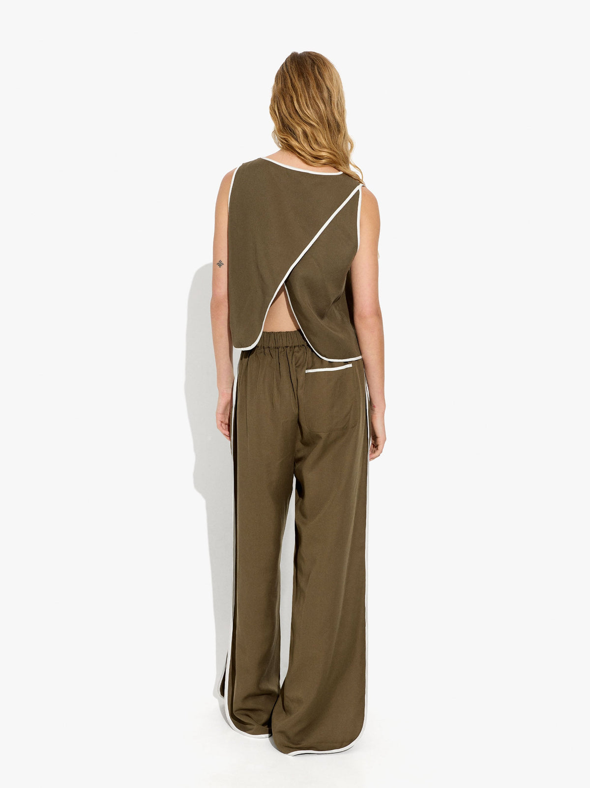 Trousers With Contrast Edges 100% Lyocell
