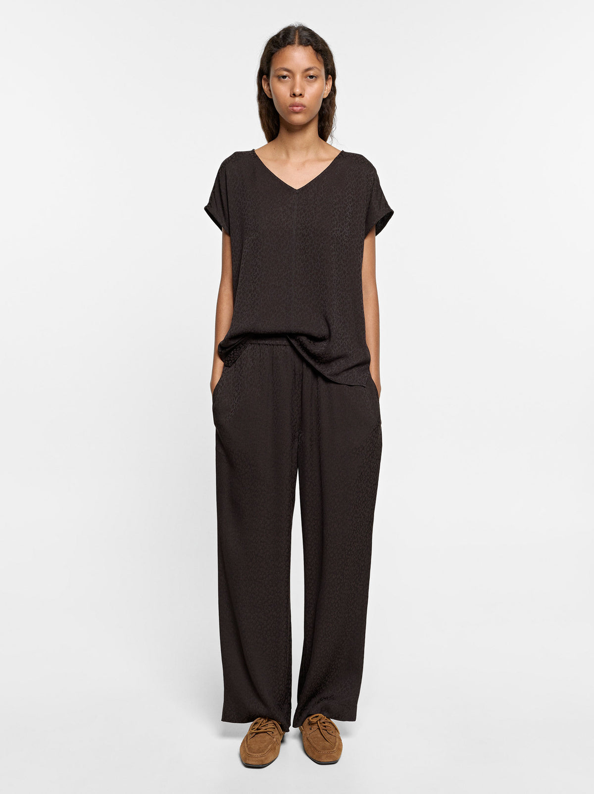 Fluid Jacquard Blouse