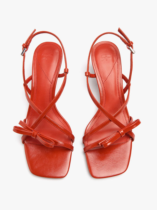 Heeled Sandals Straps With Bow