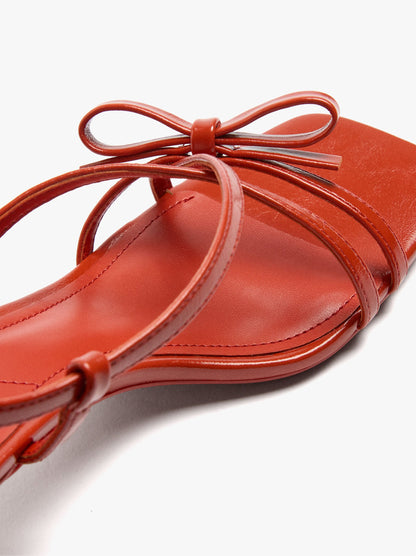 Heeled Sandals Straps With Bow