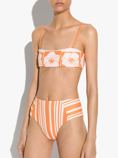 Floral Printed Bandeau Bikini Top