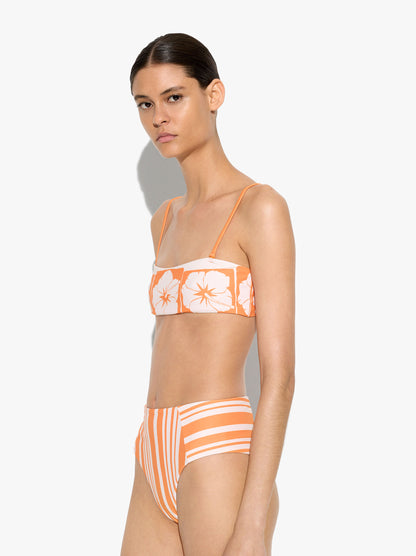 Floral Printed Bandeau Bikini Top