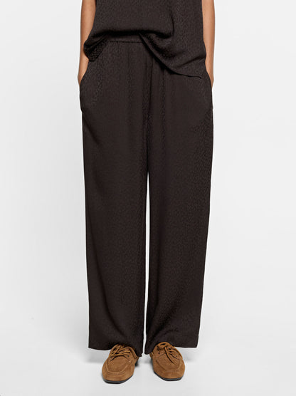 Flowy Jacquard Trousers With An Elastic Waist