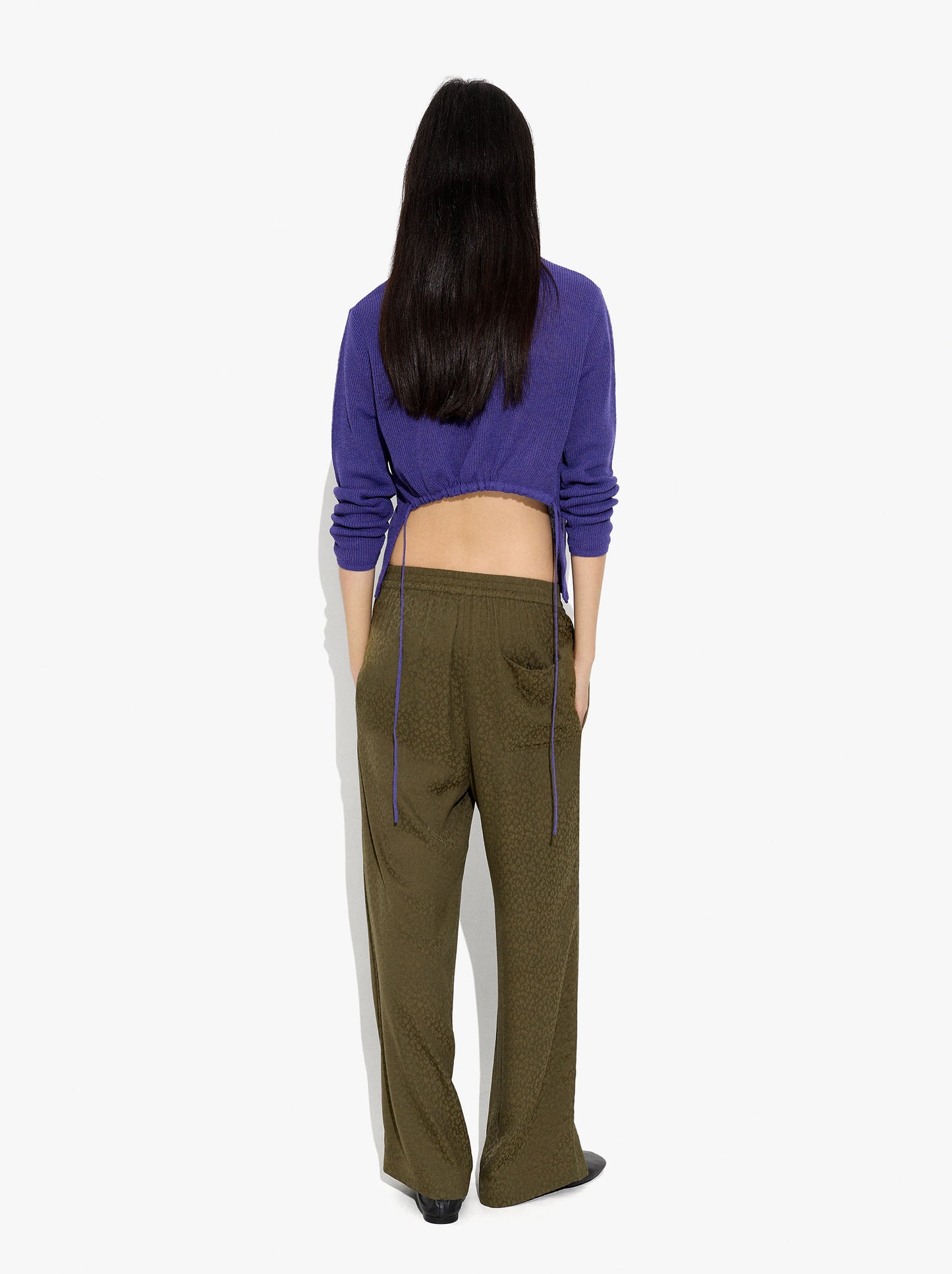 Trousers With Elastic Waist With Texture
